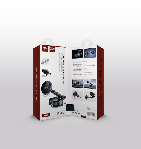 iRoo RW1 V2 Qi2 Wireless Ultra Fast, inbuilt Auto Activation Fan | 2in1 Air Vent /Windscreen Holder