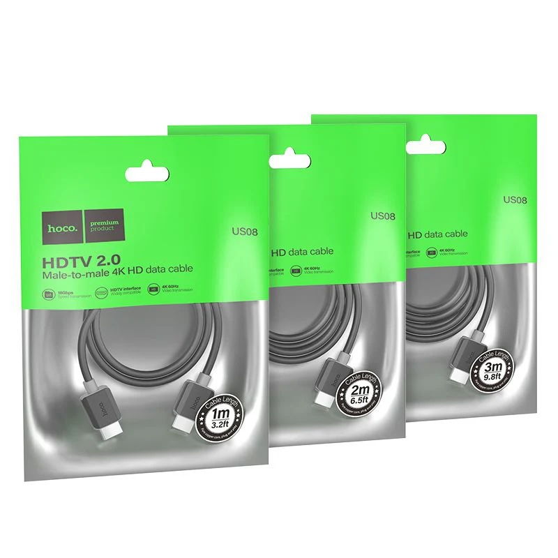 Hoco US08 | HDMI 2.0 male-to-male 4K HD data cable(L=2M)