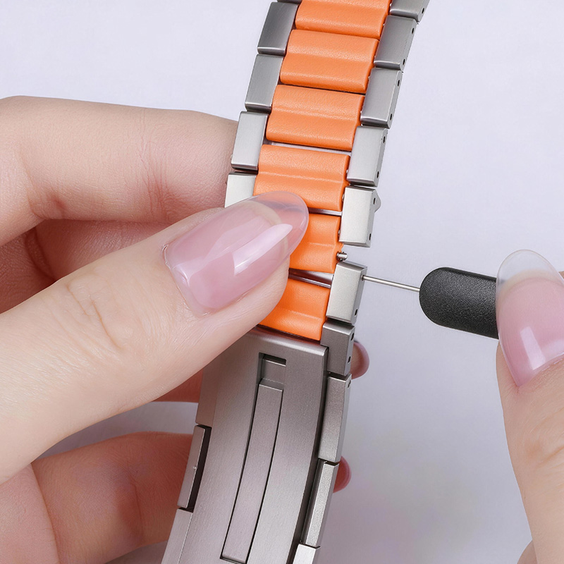 Hoco iWatch WA47 Steel Strap /w rubber inlaid (44/45/46/49mm)