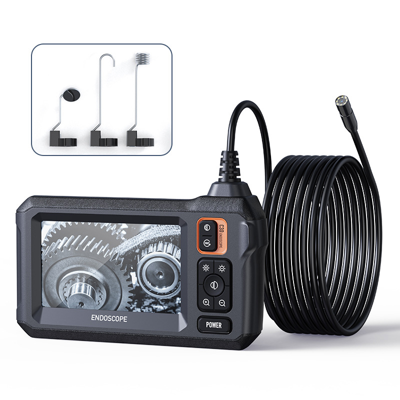 C30-M 5M 4.3 Inch IPS Screen 1080P HD Industrial Endoscope Camera with 8mm IP67 Waterproof 8 LEDs