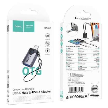 Hoco UA46C Victory Type-C male to USB female adapter [ACQ Logo]